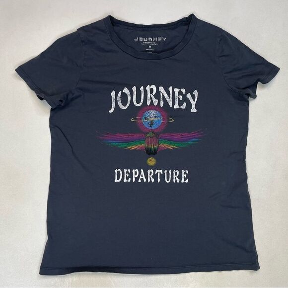 Journey Departure Graphic T-shirt Women Medium Blue Short Sleeve Music - Picture 1 of 5